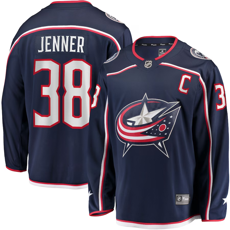 Men's Columbus Blue Jackets Boone Jenner #38 Navy Home Breakaway Jersey